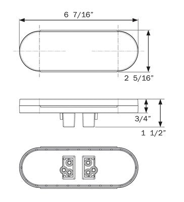 6" Oval Stop Turn Tail And Backup LED