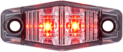 2 1/2" Marker Light Surface Mount Red / Clear 2 Diode LED