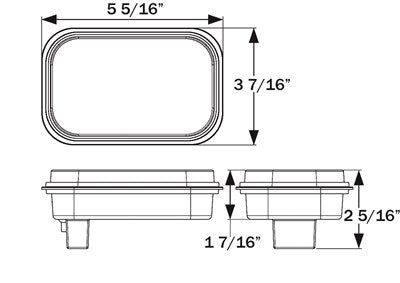 Amber Rectangular Marker Turn Signal