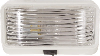 Square Porch/Utility Light with Switch Clear