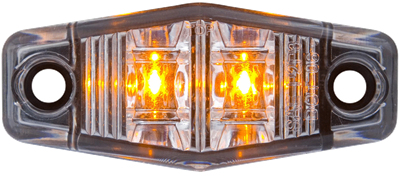 2 1/2" Marker Light Surface Mount Amber / Clear 2 Diode LED
