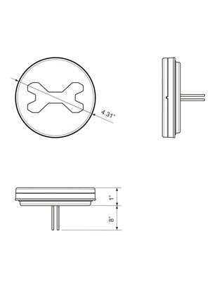 4" Stop Turn Tail Fusion With Cross Pattern Center Backup Light