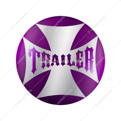 "Trailer" Maltese Cross Air Valve Knob Candy Color Sticker Only- Candy Purple