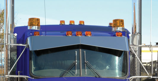 13″ Kenworth W900 Boltless, Bowtie Curved Glass Sun visor 1995+