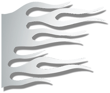 Freightliner Classic Front Side Hood Trims with Flames